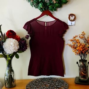 Small Express burgundy top.